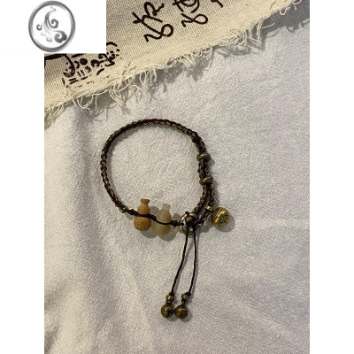 JiMi葫芦铃铛编织可调节手链新中式手工编织礼物女式手环