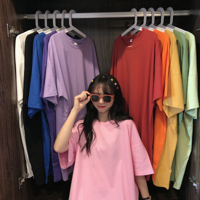 纯色宽松内搭短袖T恤女装夏季新款韩版洋气圆领打底衫上衣潮