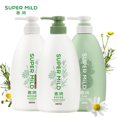 惠润SUPER MiLD 绿野芳香洗护沐浴1.79L套装 洗发水600ml+护发素600ml+沐浴露590ml