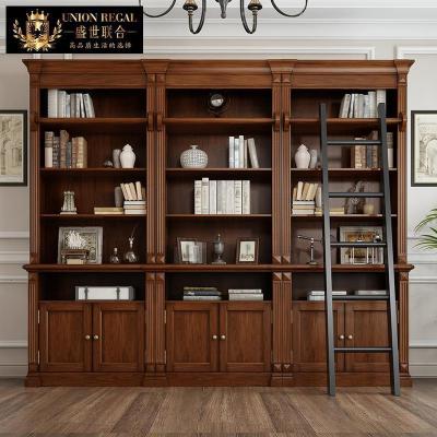 森美人美式实木书柜新古典乡村书房家具书橱书架自由组合欧式大书柜