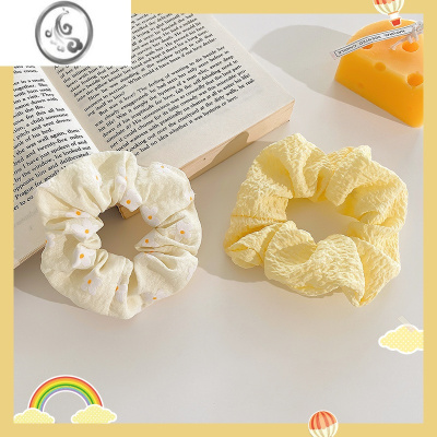 JiMi黄色猪大肠发圈夏季简约肥肠发带女绑发饰ins头饰2021年新款头绳