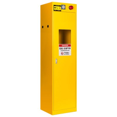 臻远气瓶防爆柜 黄色单瓶一代报警器