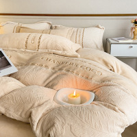 花牛奶绒床上四件套秋冬新款轻奢高级感珊瑚绒床单被套床品