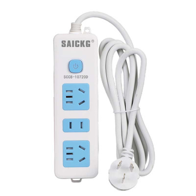 SAICKG SCC8-10720D 二位5孔 一位2孔 1.8M 2500W 插排(单位:个)蓝白