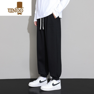 YANXU休闲裤子男士新款潮牌宽松卫裤加肥加大码运动束脚长裤
