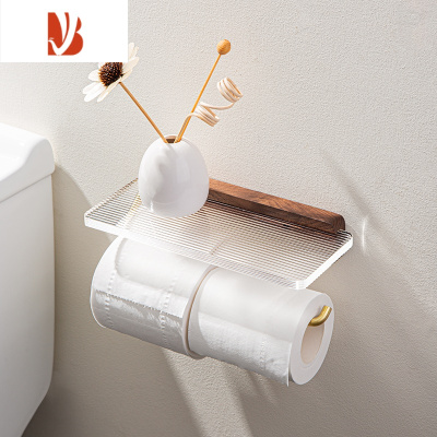 三维工匠卫生间纸巾架卫生纸置物架免打孔厕所手纸厕纸壁挂纸巾盒 双卷(亚克力) 可打孔可免钉