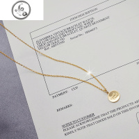 网红goodluck圆形金币项链女潮简约锁骨链ins酷不色 JiMi