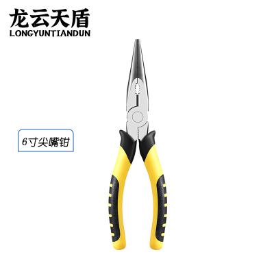 龙云天盾老虎钳钳子多功能钢丝钳工业级尖嘴钳斜口钳拉线钳6寸尖嘴钳