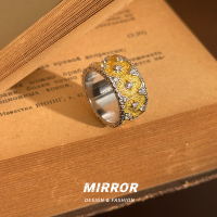 925纯银菱格闪亮戒指女指环尾戒高级感时尚气质潮新约8g BCJ3287送女朋友老婆情人节七夕生日礼物