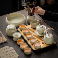 [补贴10%]汝窑功夫茶具套装陶瓷茶壶盖碗茶杯茶盘轻奢高档家用喝茶泡茶宋代