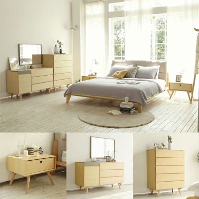 北欧主卧实木双人床1.8米 卧室家具皮艺婚床日式现代简约软包床