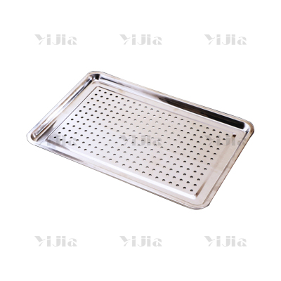 翌嘉YJ40625024 304不锈钢方盘蒸饭盘食堂托盘蒸饭柜烤箱面包馒头盘商用托盘 600*400*20带孔