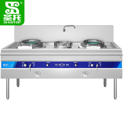 圣托(Shentop)1.8米燃气双头单尾小炒炉(发泡节能款)酒店饭店厨房燃气灶商用 DCH04