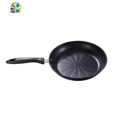 不粘煎蛋平底锅煎烙饼无油烟煎锅电磁炉煎蛋饺锅班戟锅汉堡机 FENGHOU 28黑色不带盖