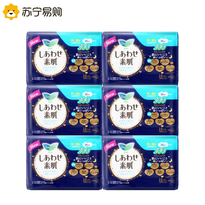 花王卫生巾 kao素肌敏感肌适用姨妈巾F系列夜用30cm 10片*6包