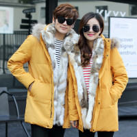 JEEP SPIRIT新款情侣羽绒服男女中长款加厚大码冬装男士外套