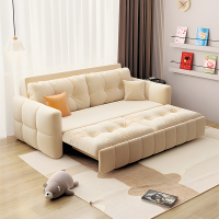 欧梵森轻奢奶油风磨砂布沙发床多功能伸缩两用客厅家用小户型