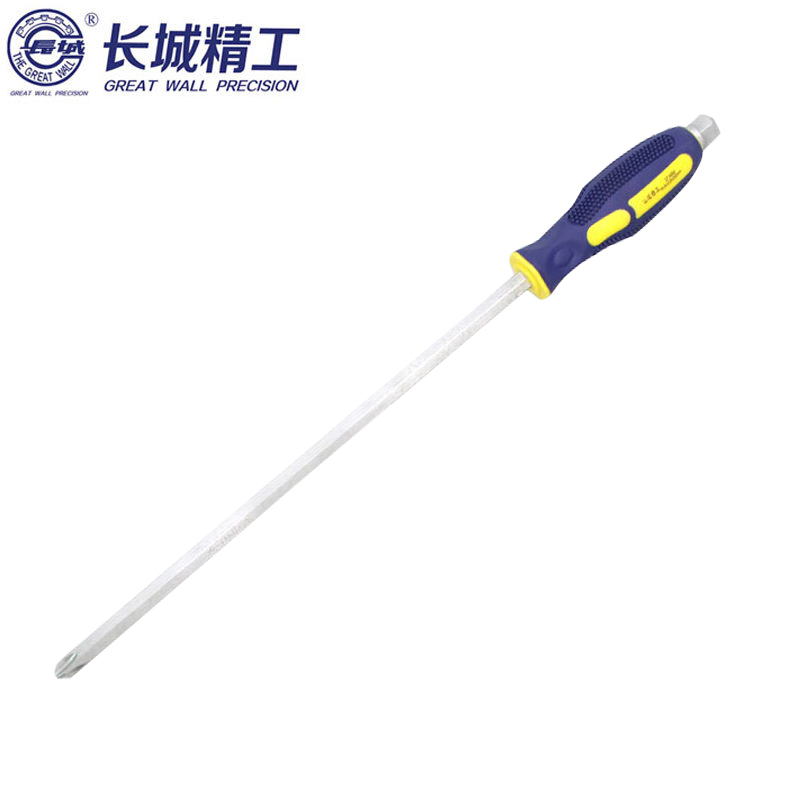 长城精工 Cr-V六角穿心螺丝刀 十字螺丝批 起子改锥工具 8*200mm 271688 2把/件 1件