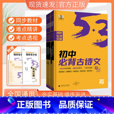 初中同步作文 七年级/初中一年级 [正版]2025版五三语文专项突破七八九年级同步作文名著导读中考作文初中必背古诗文初一