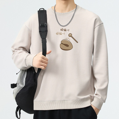 |秋季新款韩版潮流男士卫衣休闲运动宽松印花套头卫衣男