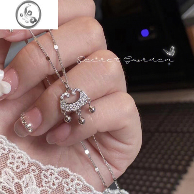 JiMi香港正生平安锁项链女s925银如意锁吉祥好运国风福气设计感锁骨链