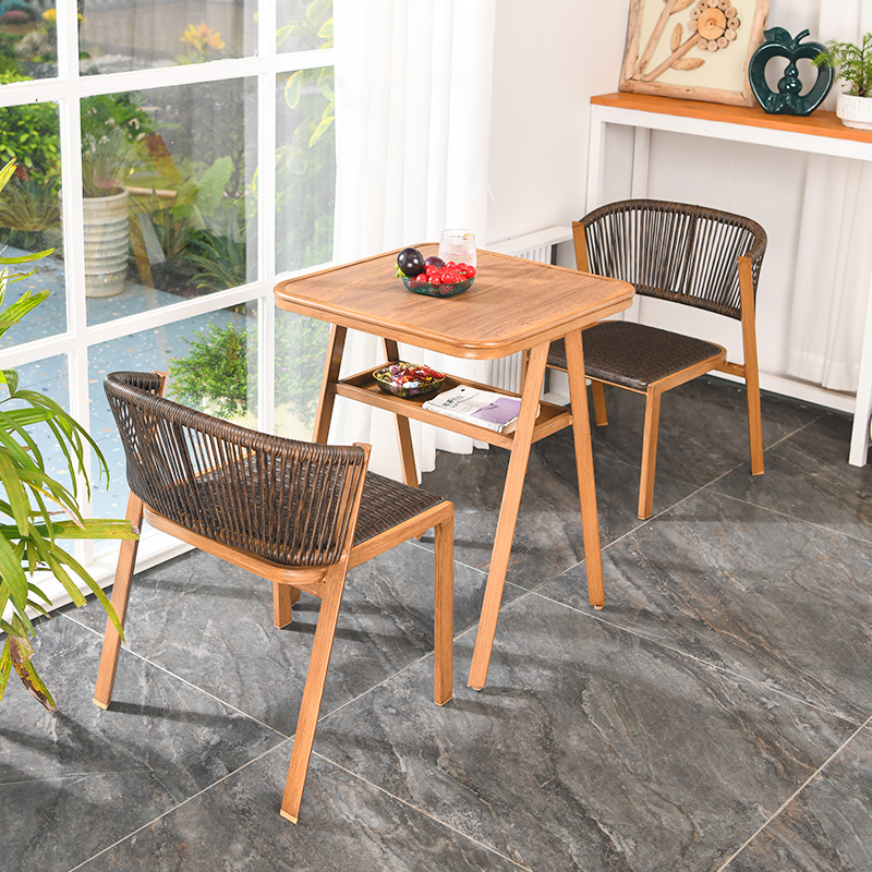 室内阳台小桌椅三件套组合北欧轻奢网红休闲桌椅茶几一桌两椅藤椅