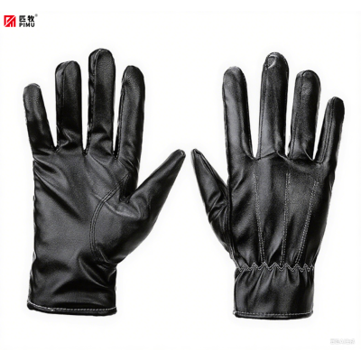 匹牧 PM-PST-016 真皮手套加绒保暖防风防滑 三线款黑色男款 均码 单位:双