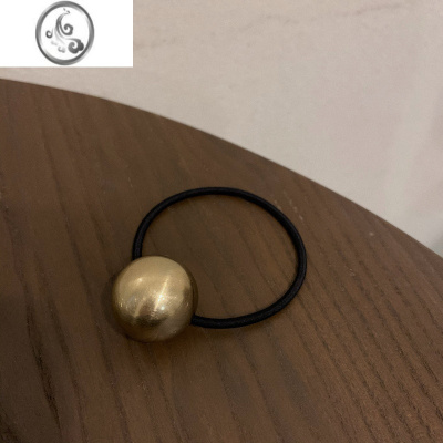 JiMi韩国复古ins拉丝金球发绳头绳皮筋女扎头发饰低丸子头发饰后脑勺