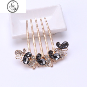 JiMi头饰金属盘发插梳丸子头简约固定U型夹新娘发饰簪子后脑勺发梳女