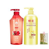 [送洗护袋装]750ml装蜂花石榴滋养洗发露+一升装小麦柔顺营养护发素