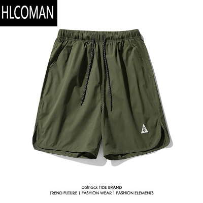 HLCOMAN美式运动短裤男夏季2025潮牌宽松刺绣沙滩裤户外机能休闲五分裤潮