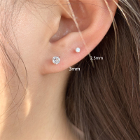 闪钻小耳钉女S925纯银气质韩国简约养耳洞洋气高级感耳饰学生送女朋友老婆情人节七夕生日礼物