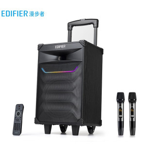 漫步者(EDIFIER)PW310专业级移动音响广场舞10英寸音箱蓝牙拉杆音响户外音响便携式音响黑色 默认