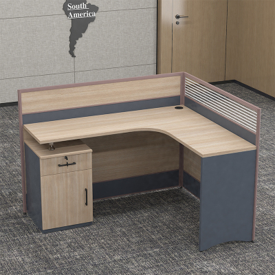 臻远GWD-001职员办公桌椅组合现代屏风隔断电脑桌卡座L型单人工作位