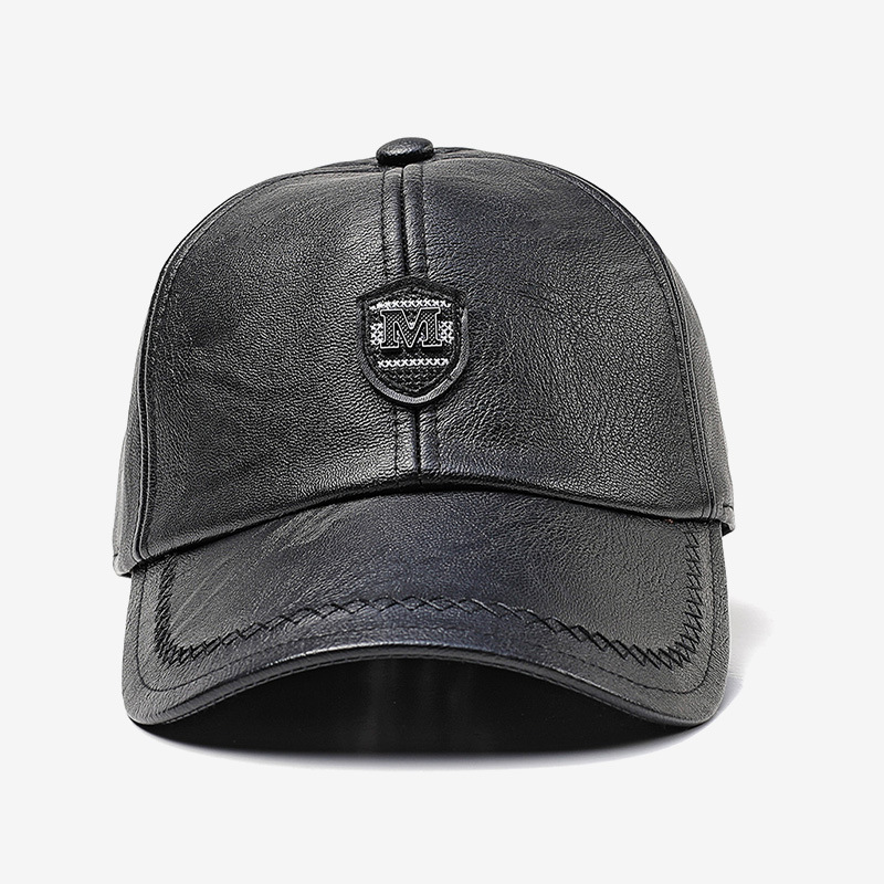 鸭舌帽男士护耳棒球帽秋冬季户外中老年帽子