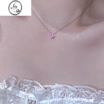 JiMi「樱花落下」玫瑰金花朵银饰925银银项链可爱夏天锁骨链颈链女生