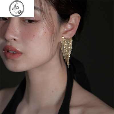 JiMi《一个人跳舞》显脸小超闪流苏耳环小众设计高级2023新款耳饰耳钉