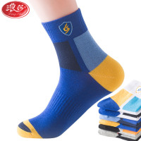 浪莎LangSha男士袜子男6双中高筒秋冬厚款刺绣棉袜四季防滑篮球运动袜