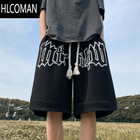 HLCOMAN加肥加大码300斤美式复古运动短裤男夏季薄款宽松休闲阔腿五分裤