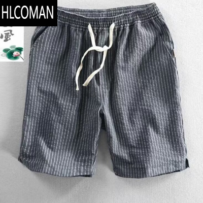 HLCOMAN夏季棉麻加肥加大短裤男大码宽松肥佬中裤夏天胖子吸汗透气五分裤