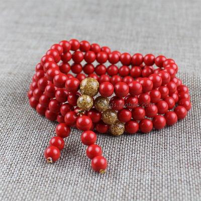 陵固思台湾朱砂手链108佛珠毛衣链本命年男女款情侣饰品手串礼物送女朋友老婆情人节七夕生日礼物