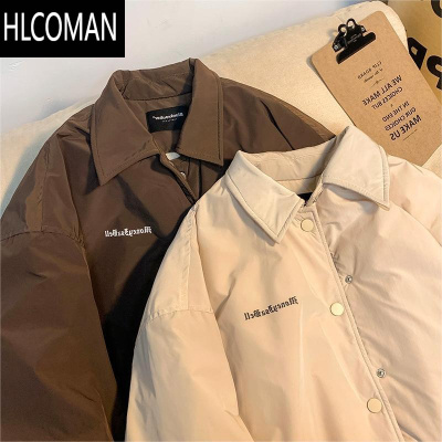 HLCOMAN复古港风棉衣外套男款冬季ins高街潮牌美式夹克宽松休闲p暖棉服