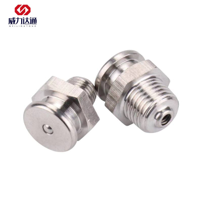 威力达通 304不锈钢平扣式黄油嘴 G1/4-19平头 个