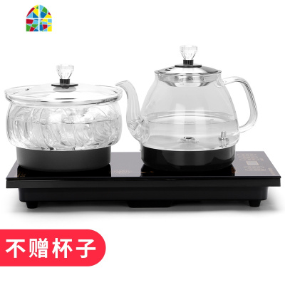 全自动底部上水电热烧水壶玻璃套装抽水泡茶具功夫专用茶台电磁炉 FENGHOU 金色[烧水煮茶]