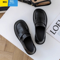 聚范软底黑色小皮鞋女2023新款一脚蹬工作鞋英伦风乐福鞋平底单鞋百搭