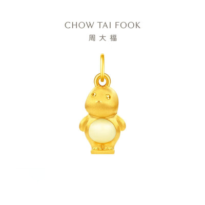 周大福 奶龙系列心态要稳黄金转运珠足金吊坠女配绳送宝宝周岁礼物 EOR1218