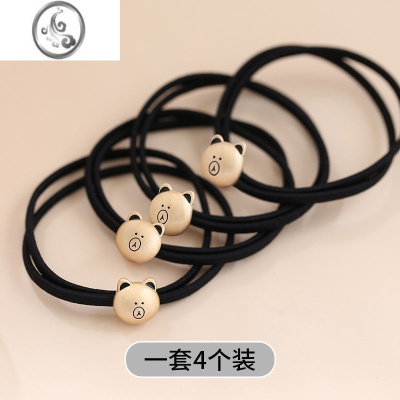 JiMi简约通勤发圈呆萌小熊发绳高弹力INS扎头丸子头皮筋学生甜美头饰