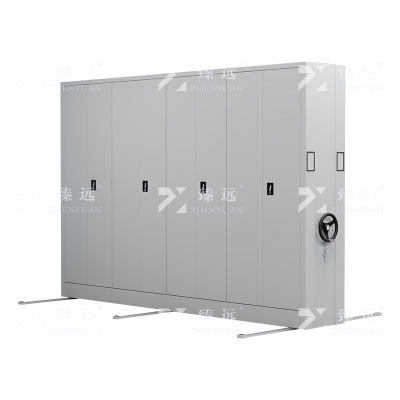 臻远ZY-MJJA-25 手摇密集架移动档案柜钢制轨道密集柜 通门 一列4组