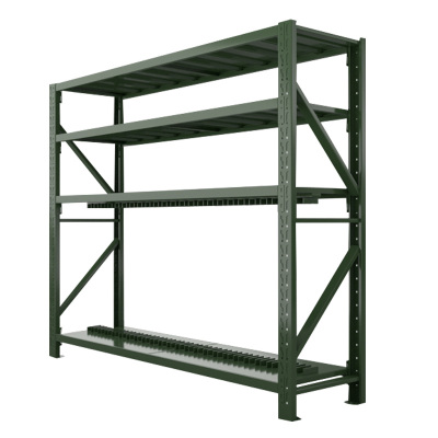 帅畅消防铁锹镐农具摆放架安保装备器材存放架绿色货架大盾牌架重型-主架