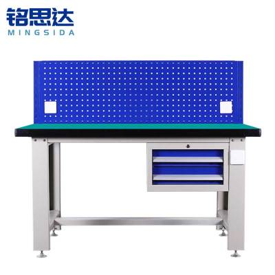 铭思达重型钳工操作台1.2米二抽单挂板张